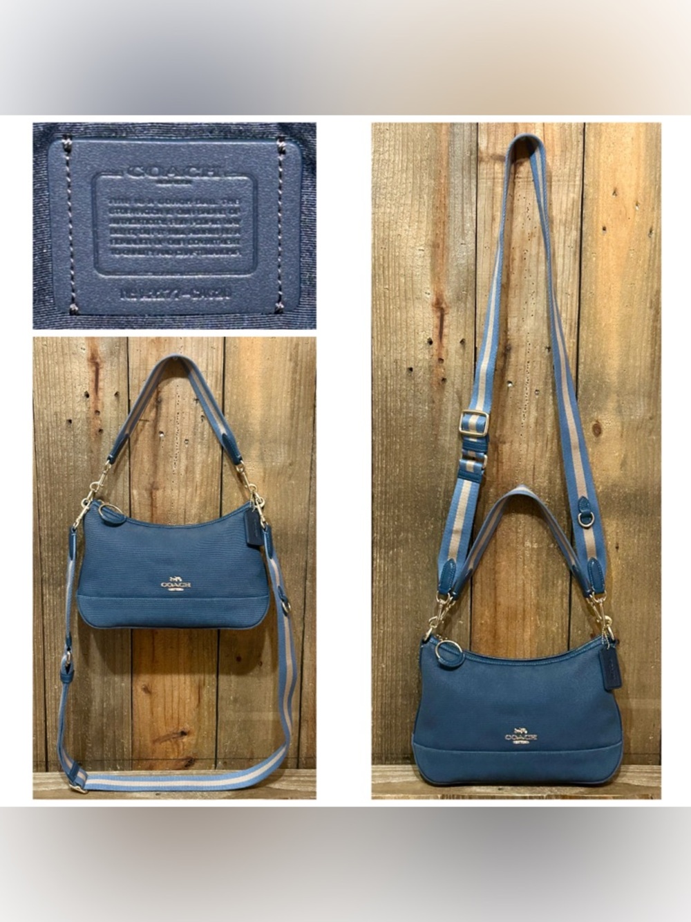 Coach. 5 Piece. Ellis Shoulder Bag with Free Wristlet, Glasses, Scarf & Dust Bag - Picture 6 of 16